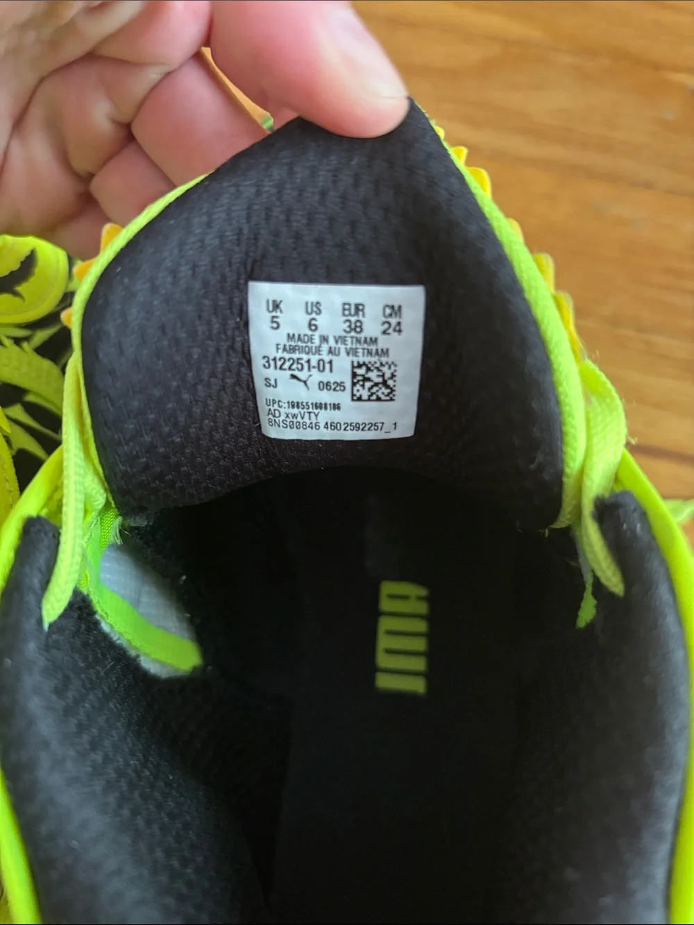 Puma Kids Neon Yellow and Black MB.05 Voltage Sneakers